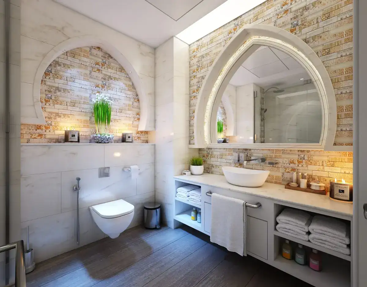 white bathroom design