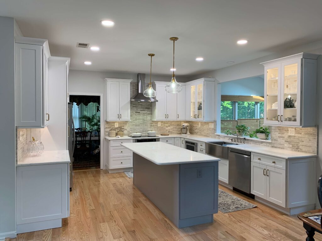 White custom kitchen cabinets