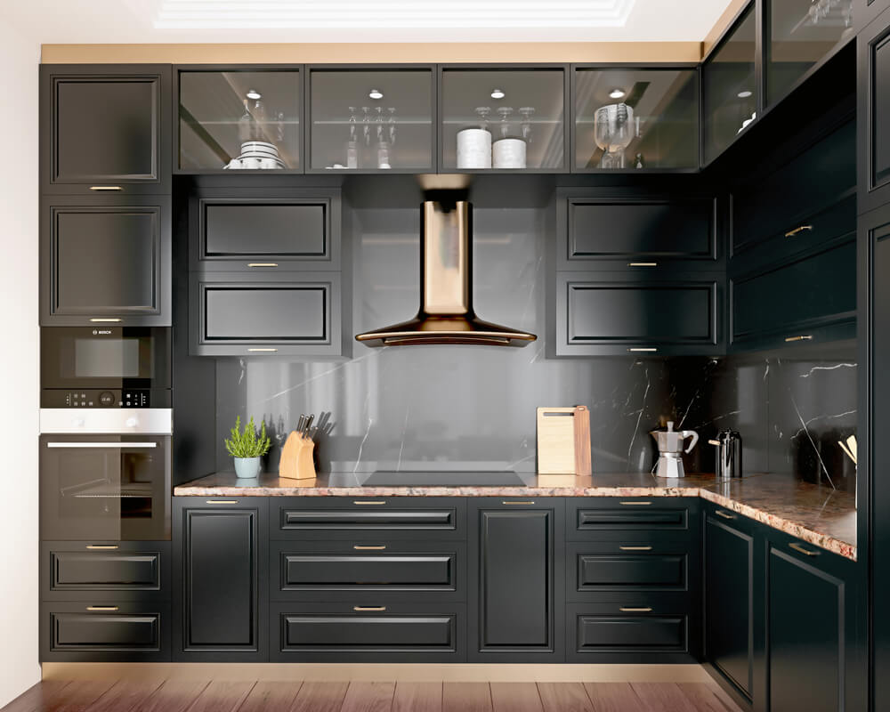 Black Kitchen Cabinets Guide For New Kitchens In 2021   Shutterstock 1748631374 