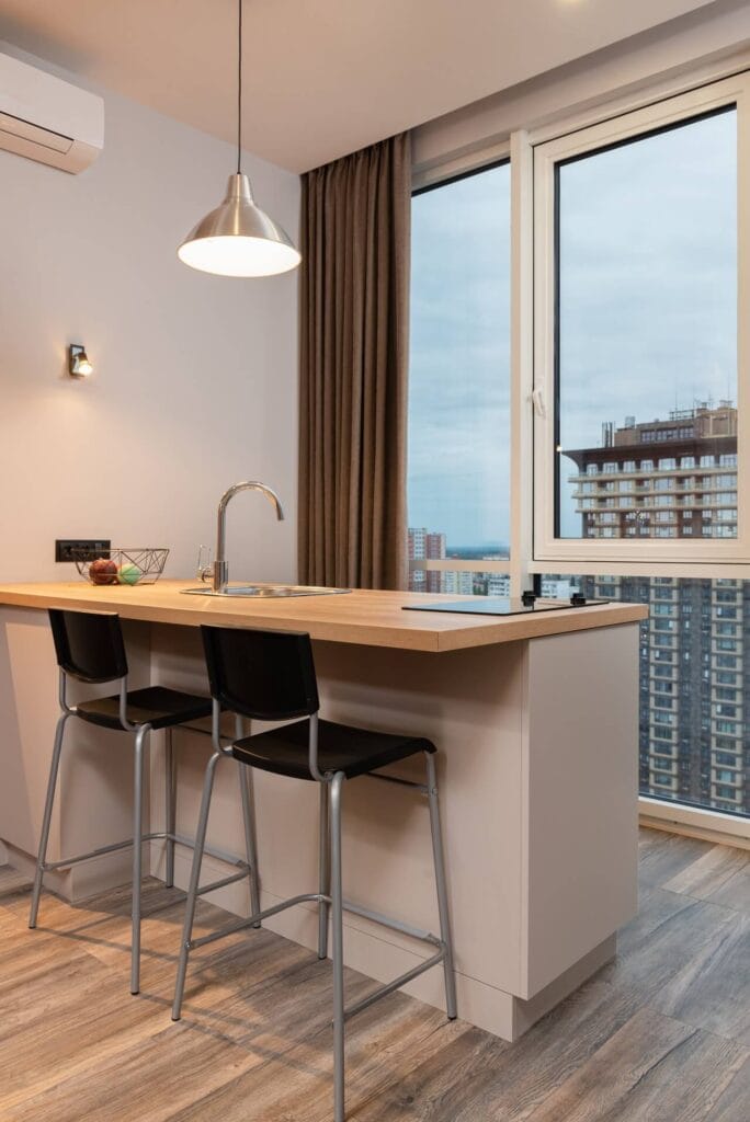 wood kitchen island