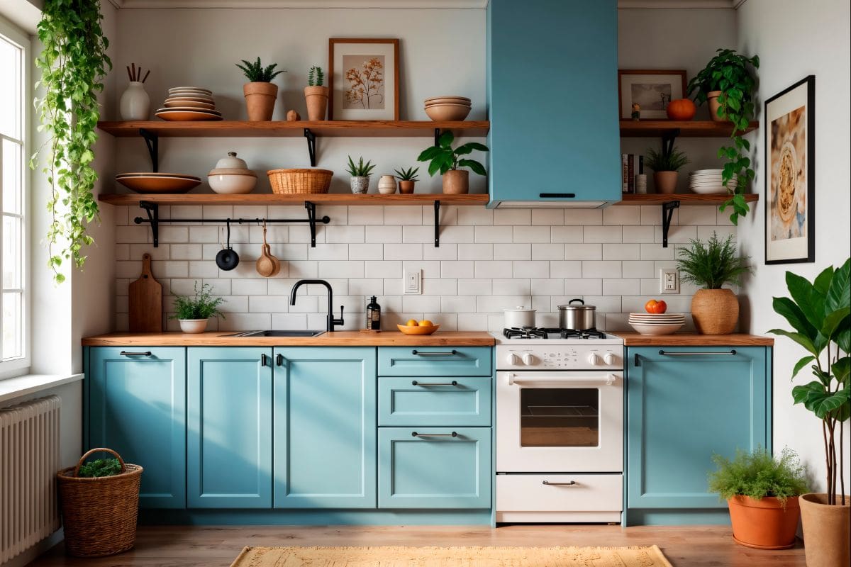 blue color is used as a kitchen remodel ideas in 2025