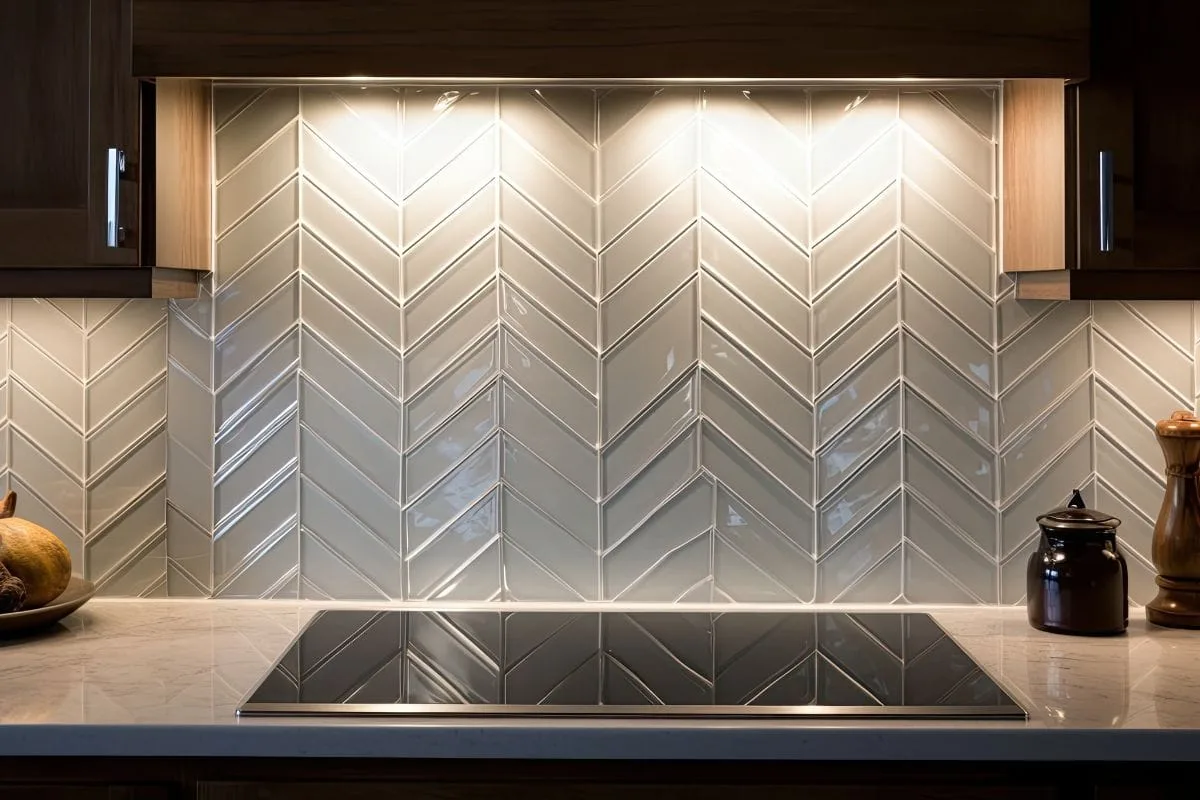 herringbone pattern is used to remodel kitchen in 2025