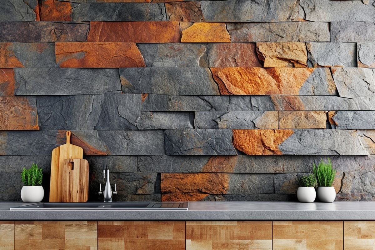 kitchen remodel with natural stones