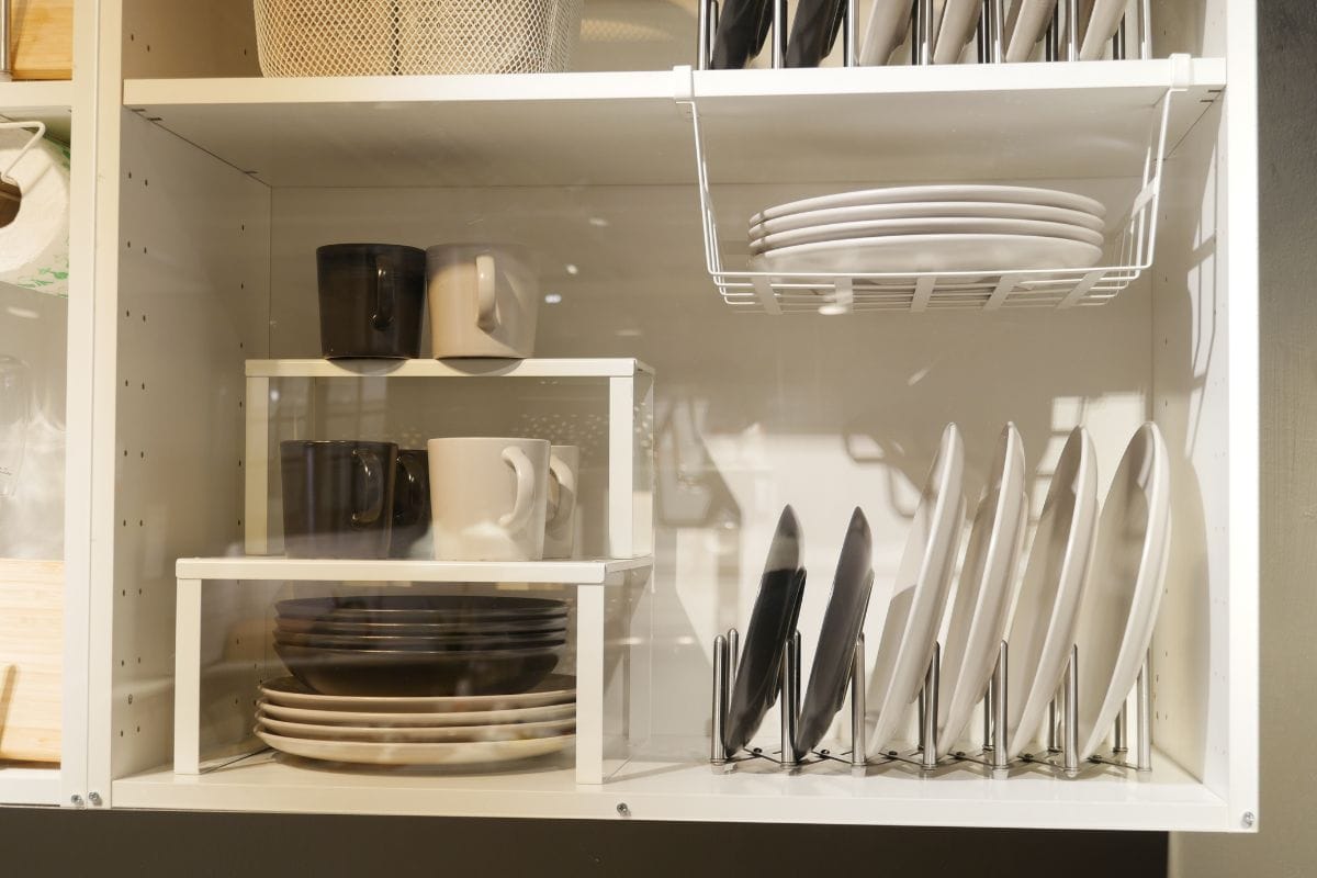 Well organized kitchen cabinets