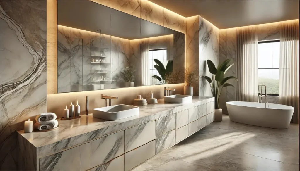 bathroom remodeling with natural stone countertop