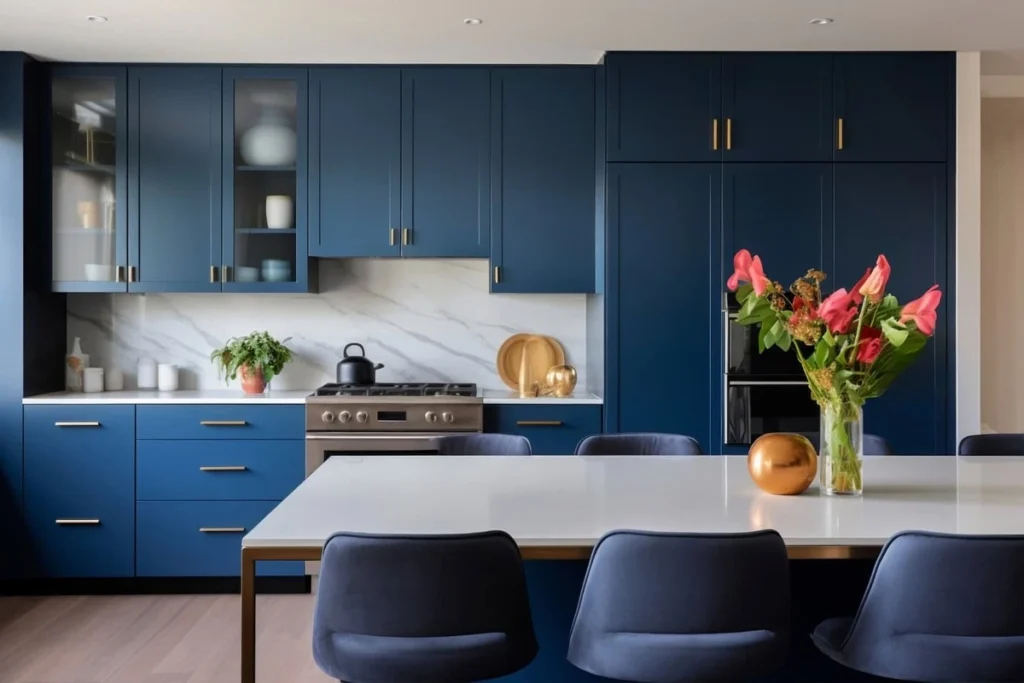 Blue kitchen cabinets