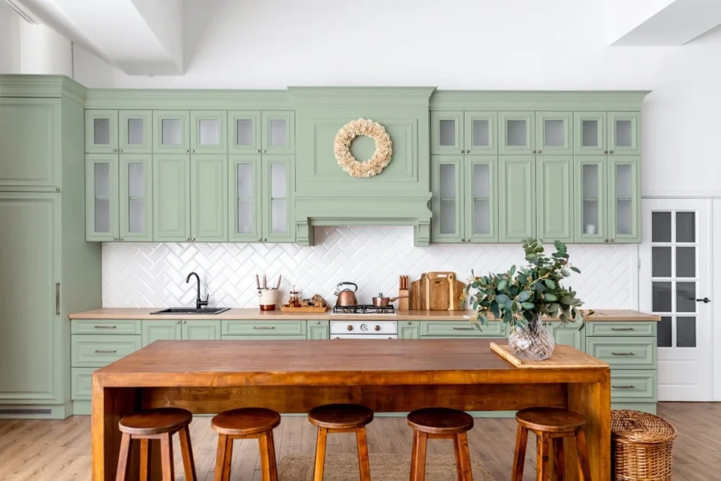 green kitchen cabinets installed in Sterling VA 