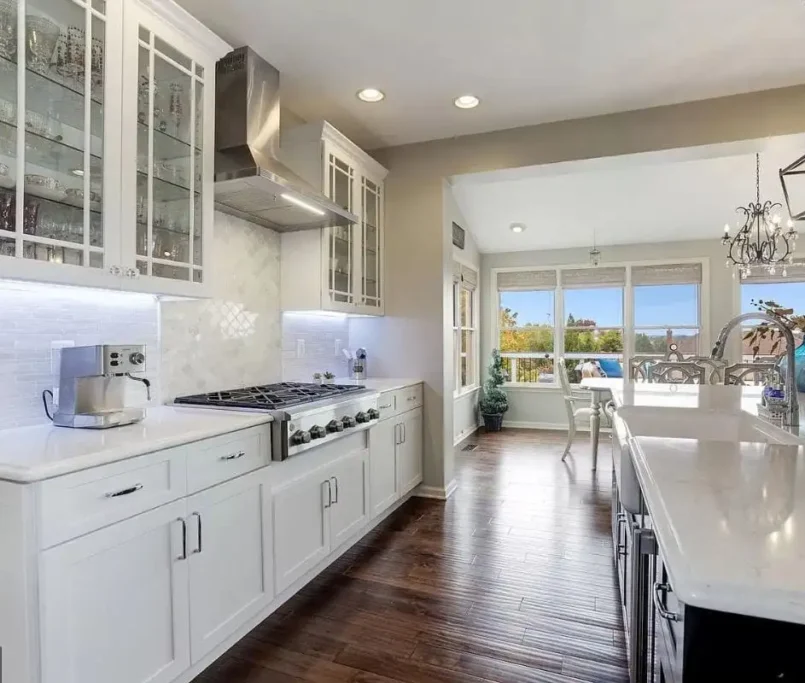 remodeled white large kitchen