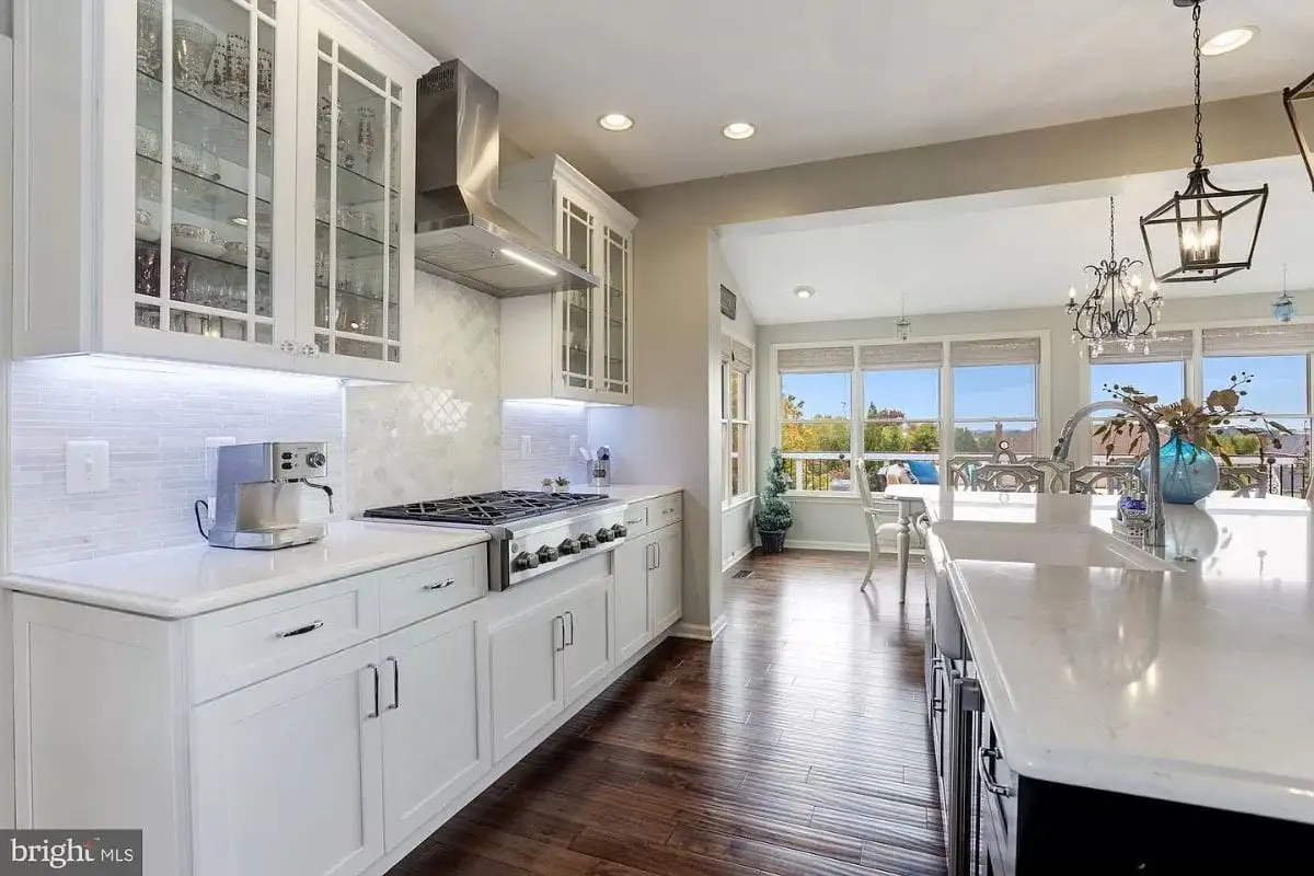 remodeled white large kitchen