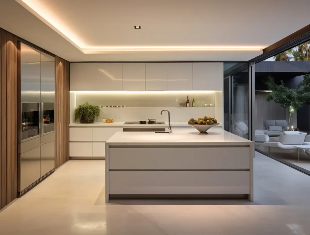 beautiful kitchen interior design with good lighting