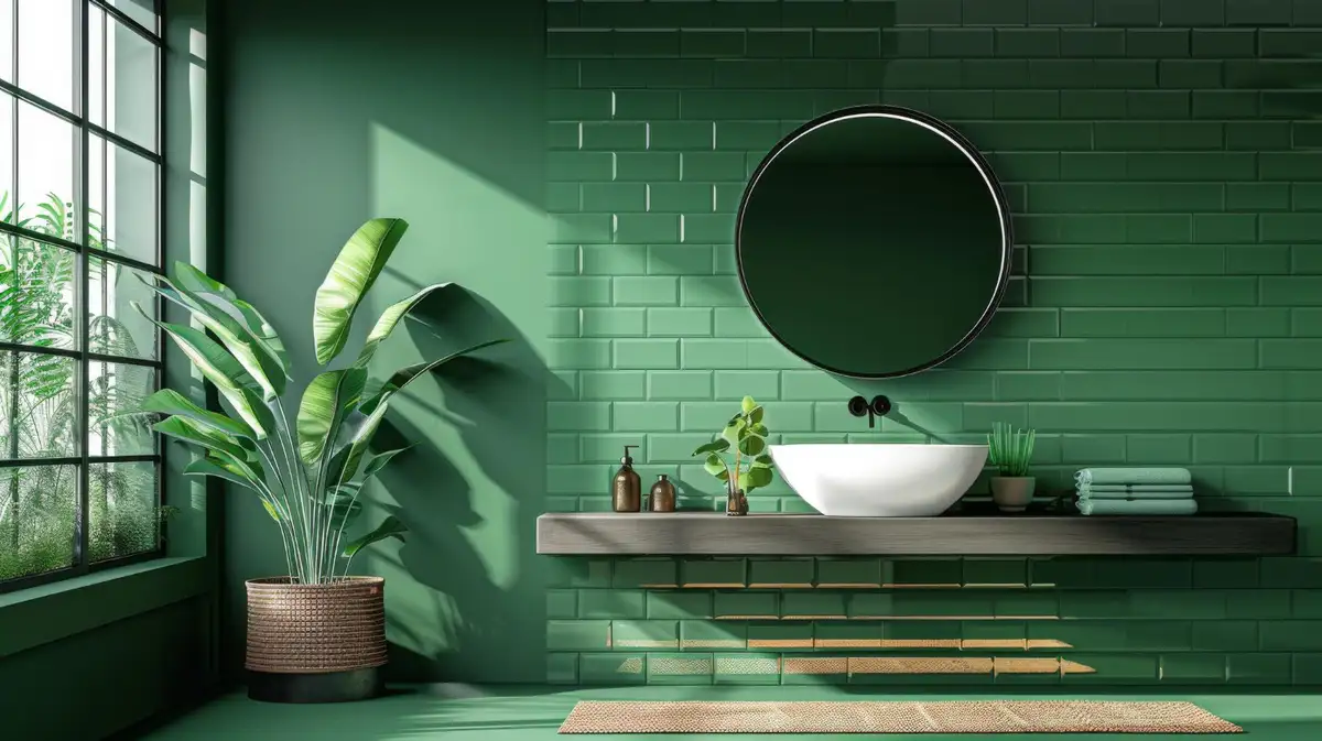 fresh green bathroom design