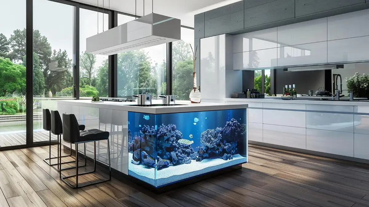 kitchen with glass design