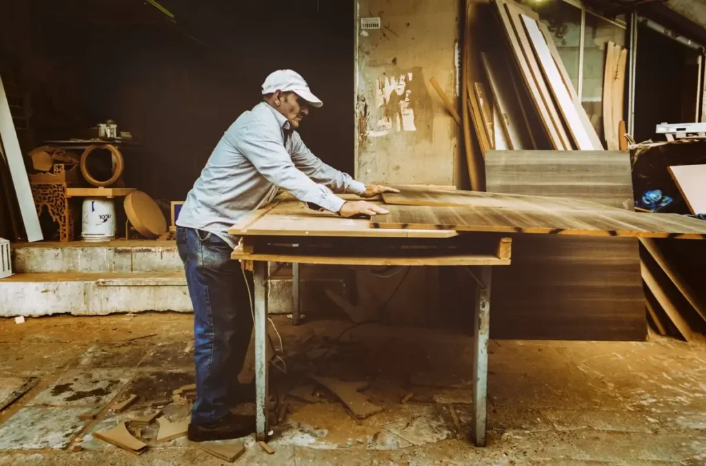 old man works in kitchen cabinet store in Fairfax Virginia