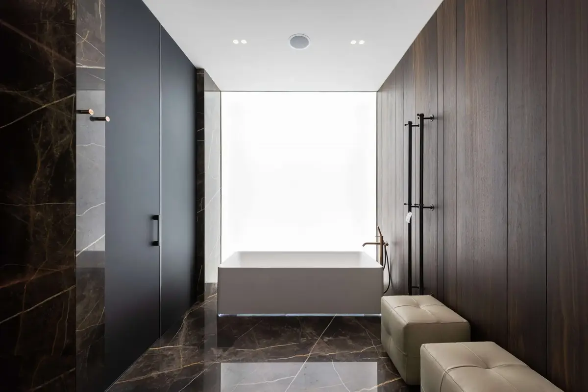 black color tone bathroom design