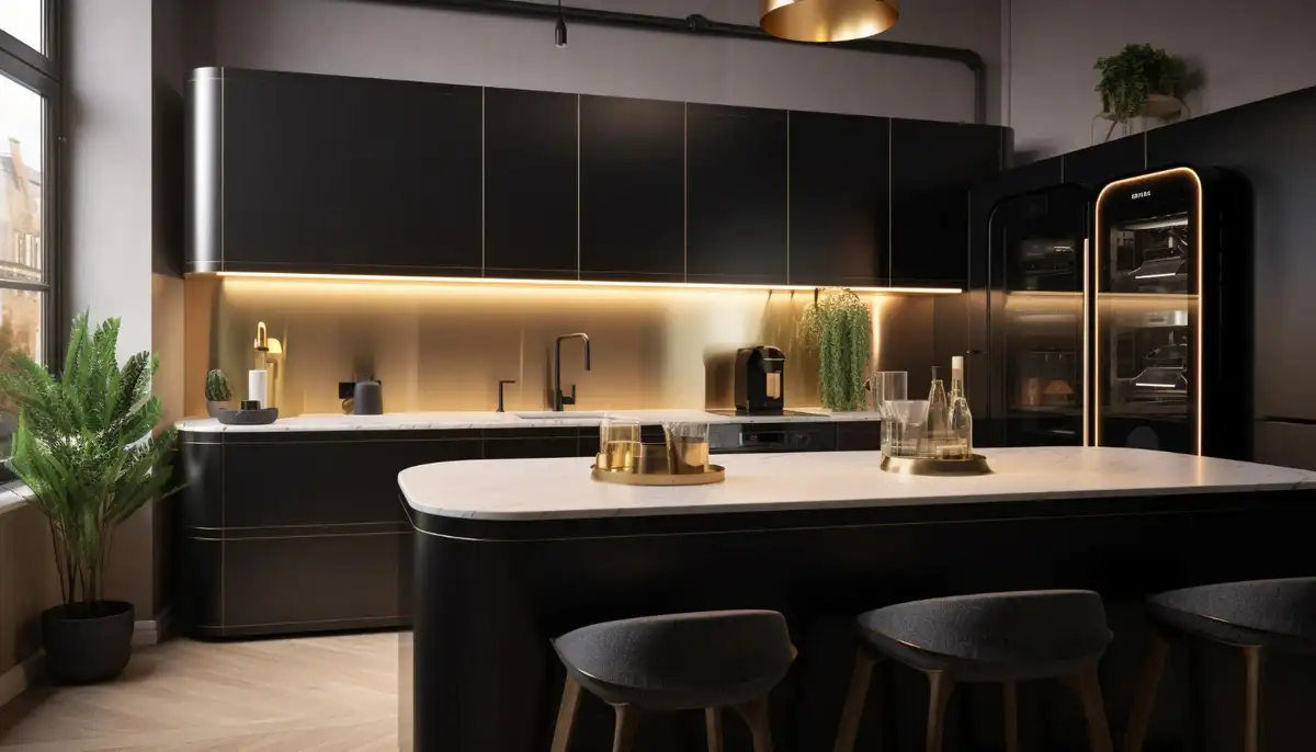 black layout kitchen design