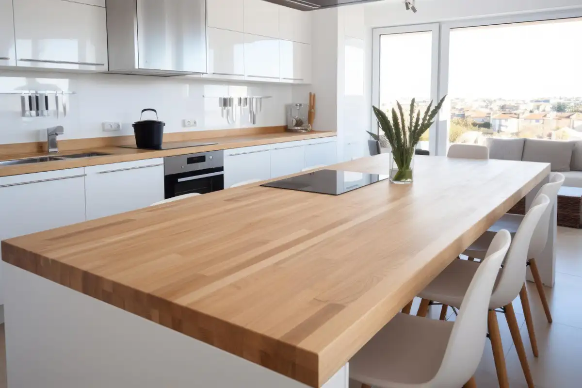 butcher block design kitchen island