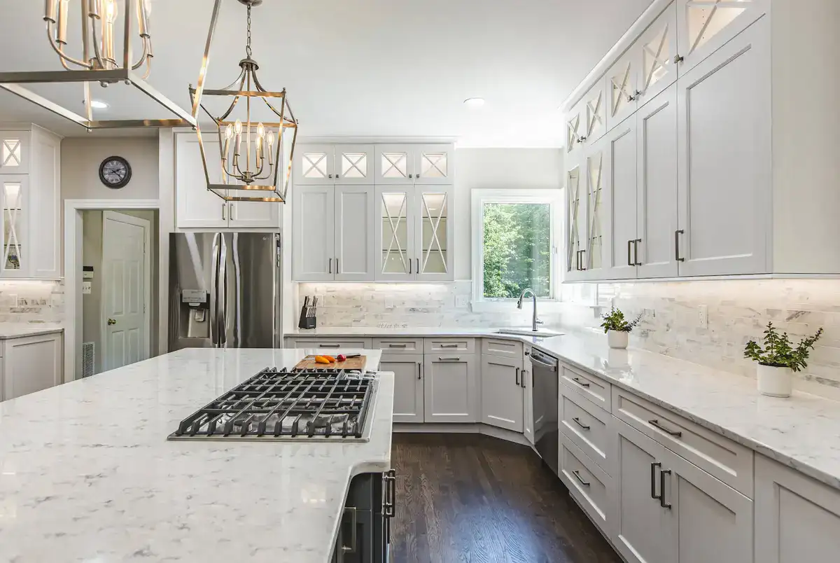 rustic kitchen style with quartz countertop