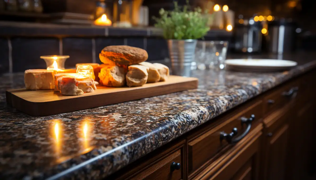 Rustic kitchen with high quality porfirit countertop