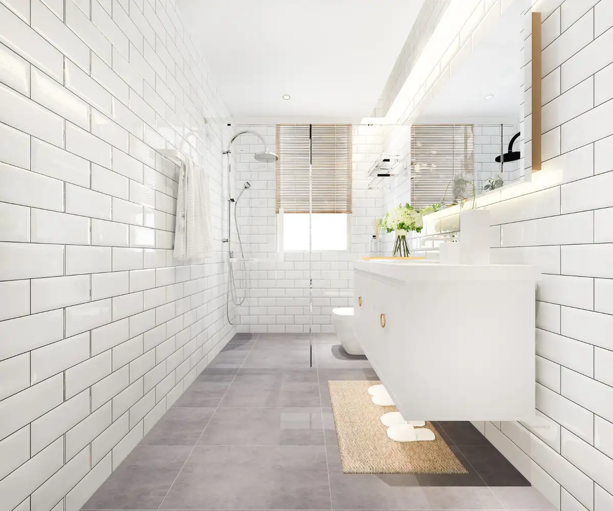 Amazing bathroom style with classic subway tiles