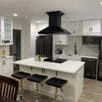 black kitchen designed by contractor in Sterling, VA