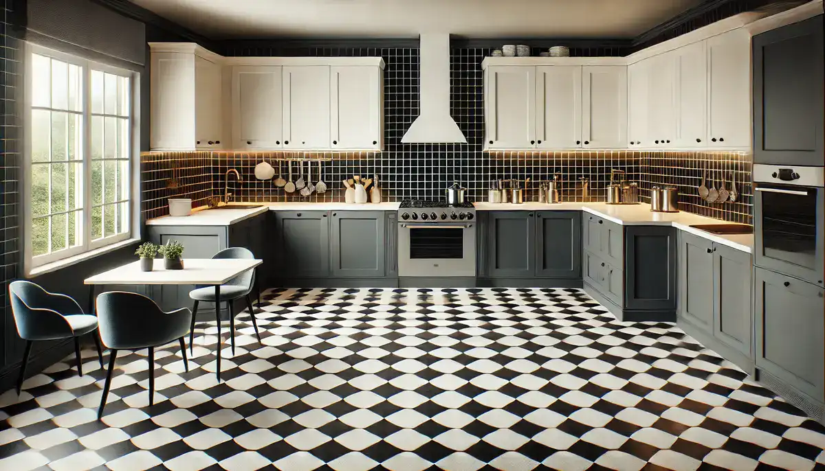 Checkerboard Style Fun Tiles for kitchen