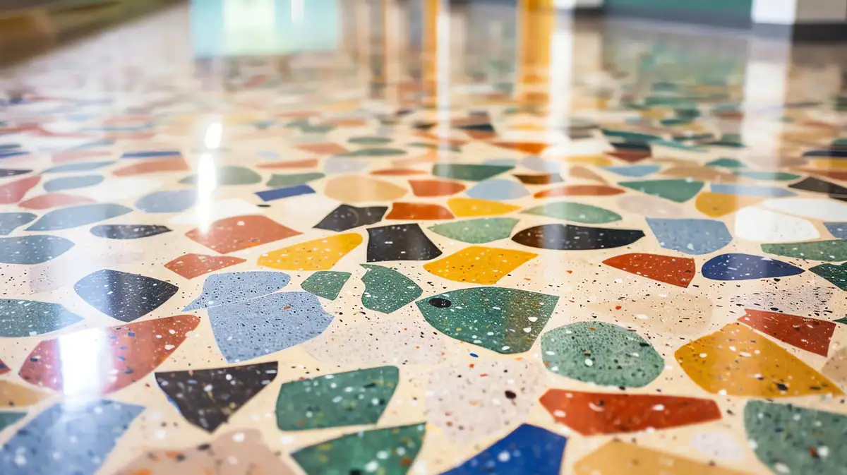 kitchen multi color Terrazzo floor 