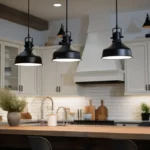 Multilayered Lighting is used in kitchen to make it look bigger