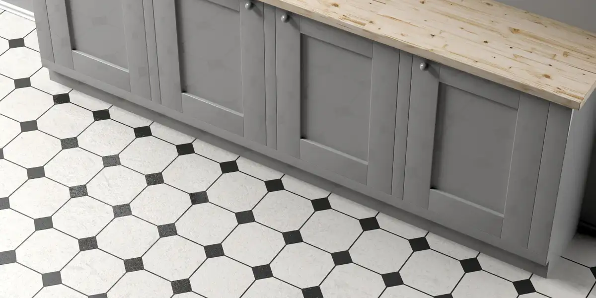 penny pattern kitchen floor tile