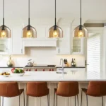 amber pendant island lighting style