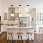 Modern gold globe pentand island lighting for kitchen
