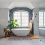 grey stylish bathroom designed by bathroom contractors