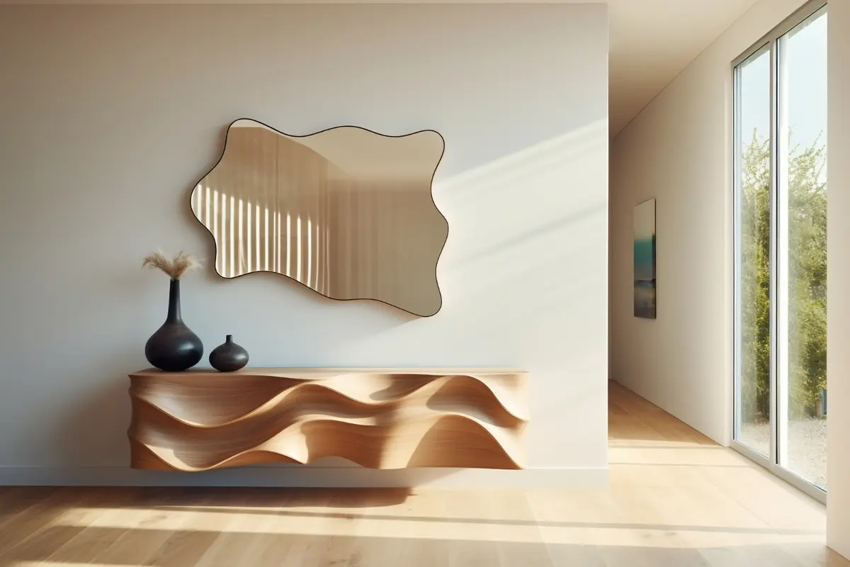 stylish home with mirrors