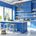 blue and white kitchen color design