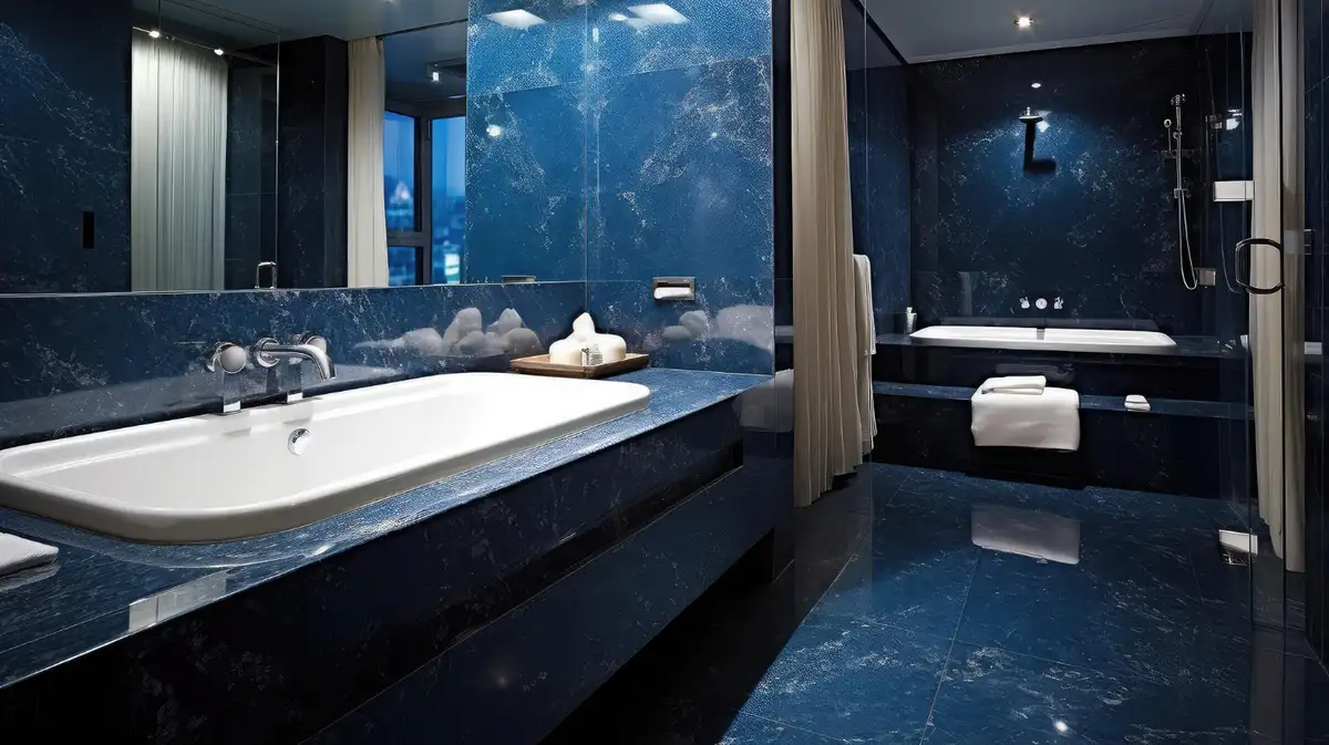 Blue and black bathroom color