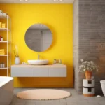 Grey and yellow bath color schema