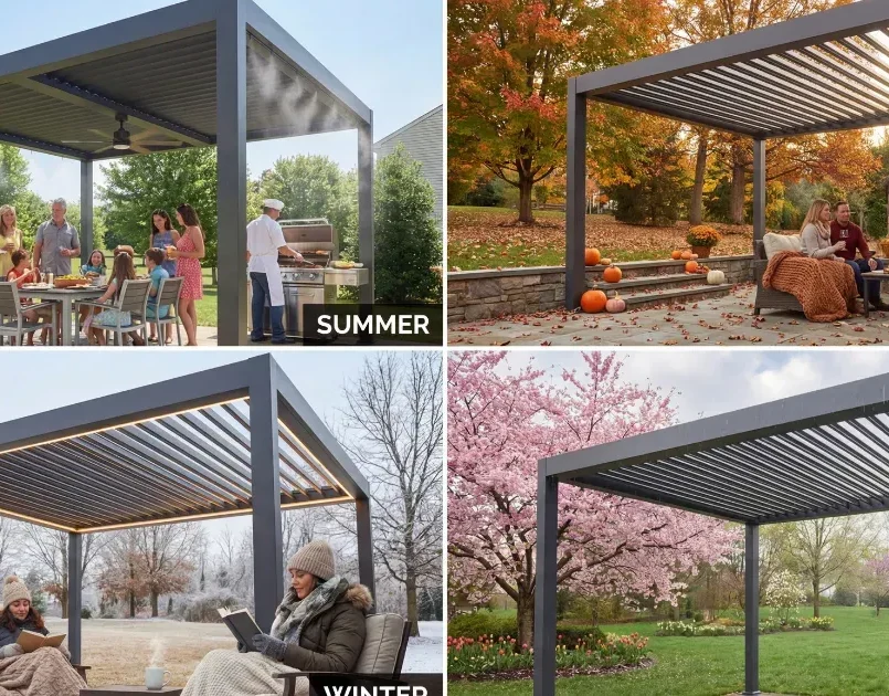 pergola-placement-in-winter-summer-spring-autumn