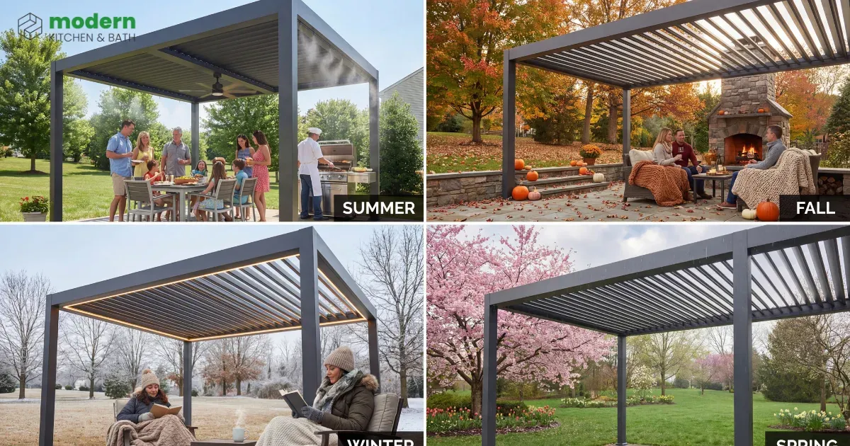 pergola-placement-in-winter-summer-spring-autumn