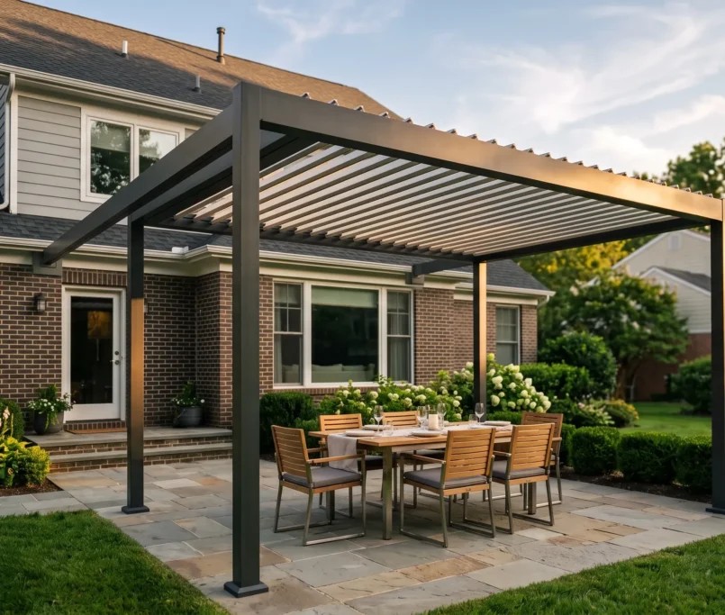 Pergola design metrics for Northern Virginia homeowners Golden ratio, post:beam sizing, footing depth, wind load, and shade coverage